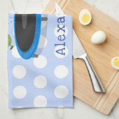 トランポおもしろいリン漫画の可愛いグリーンビーンズ キッチンタオル (四つ折り)