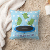 トランポおもしろいリン漫画の可愛いグリーンビーンズ クッション (ブランケット)