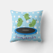 トランポおもしろいリン漫画の可愛いグリーンビーンズ クッション (裏面)