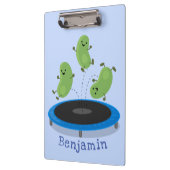 トランポおもしろいリン漫画の可愛いグリーンビーンズ クリップボード (左)