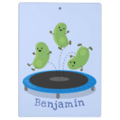 トランポおもしろいリン漫画の可愛いグリーンビーンズ クリップボード (裏面)