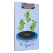 トランポおもしろいリン漫画の可愛いグリーンビーンズ クリップボード (右)