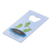 トランポおもしろいリン漫画の可愛いグリーンビーンズ クレジットカード栓抜き (裏面アングル)