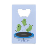 トランポおもしろいリン漫画の可愛いグリーンビーンズ クレジットカード栓抜き (裏面)