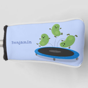 トランポおもしろいリン漫画の可愛いグリーンビーンズ ゴルフヘッドカバー