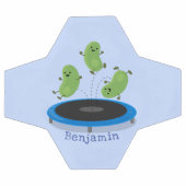 トランポおもしろいリン漫画の可愛いグリーンビーンズ サッカーボール (フラット)