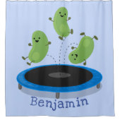 トランポおもしろいリン漫画の可愛いグリーンビーンズ シャワーカーテン (正面)