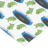 トランポおもしろいリン漫画の可愛いグリーンビーンズ ショートテーブルランナー (コーナー)