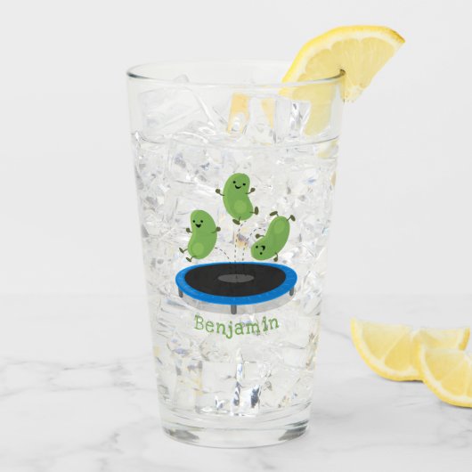 トランポおもしろいリン漫画の可愛いグリーンビーンズ タンブラーグラス (アイス裏面)