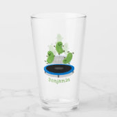 トランポおもしろいリン漫画の可愛いグリーンビーンズ タンブラーグラス (正面)