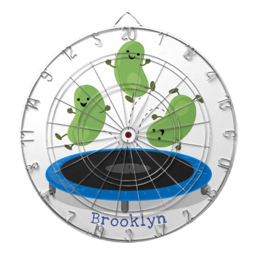 トランポおもしろいリン漫画の可愛いグリーンビーンズ ダーツボード (正面)
