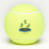 トランポおもしろいリン漫画の可愛いグリーンビーンズ テニスボール (裏面)