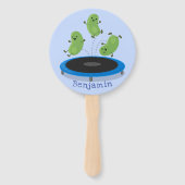 トランポおもしろいリン漫画の可愛いグリーンビーンズ ハンドファン (正面)