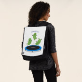 トランポおもしろいリン漫画の可愛いグリーンビーンズ バックパック (着用)