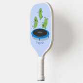 トランポおもしろいリン漫画の可愛いグリーンビーンズ ピックルボールラケット (左)