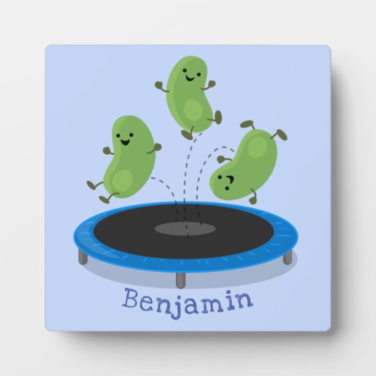 トランポおもしろいリン漫画の可愛いグリーンビーンズ フォトプラーク (正面)