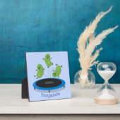 トランポおもしろいリン漫画の可愛いグリーンビーンズ フォトプラーク (インサイチュ)