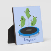 トランポおもしろいリン漫画の可愛いグリーンビーンズ フォトプラーク (正面)