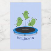 トランポおもしろいリン漫画の可愛いグリーンビーンズ フードラベル (シングルラベル)