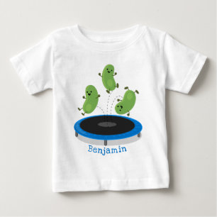 トランポおもしろいリン漫画の可愛いグリーンビーンズ ベビーTシャツ