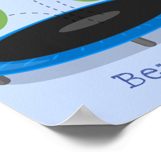 トランポおもしろいリン漫画の可愛いグリーンビーンズ ポスター (角)