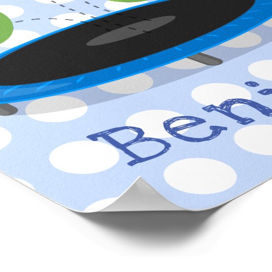 トランポおもしろいリン漫画の可愛いグリーンビーンズ ポスター (角)