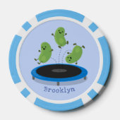 トランポおもしろいリン漫画の可愛いグリーンビーンズ ポーカーチップ (裏面)