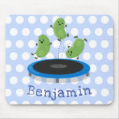 トランポおもしろいリン漫画の可愛いグリーンビーンズ マウスパッド (正面)