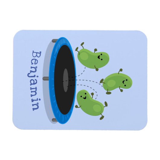 トランポおもしろいリン漫画の可愛いグリーンビーンズ マグネット (横)