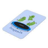 トランポおもしろいリン漫画の可愛いグリーンビーンズ マグネット (左側)