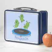 トランポおもしろいリン漫画の可愛いグリーンビーンズ メタルランチボックス (インサイチュ)