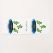 トランポおもしろいリン漫画の可愛いグリーンビーンズ ヨガマット (裏面(横))