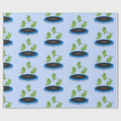 トランポおもしろいリン漫画の可愛いグリーンビーンズ ラッピングペーパー (フラット)