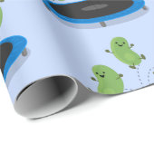 トランポおもしろいリン漫画の可愛いグリーンビーンズ ラッピングペーパー (ロールコーナー)