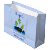 トランポおもしろいリン漫画の可愛いグリーンビーンズ ラージペーパーバッグ (正面アングル)