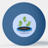 トランポおもしろいリン漫画の可愛いグリーンビーンズ 卓球ボール (裏面)