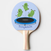 トランポおもしろいリン漫画の可愛いグリーンビーンズ 卓球ラケット (裏面)