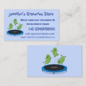 トランポおもしろいリン漫画の可愛いグリーンビーンズ 名刺 (正面/裏面)