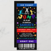トランポカラフルリンジャンプ誕生日チケット 招待状 (正面/裏面)