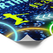 トランポリネオン誕生日パーティーサインをジャンプ ポスター (角)