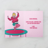トランポリンかわいい10代の漫画ガール13誕生日 カード (内部)