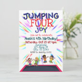 トランポリンでジャンプ!4歳の誕生日おめでとう 招待状 (スタンド正面)