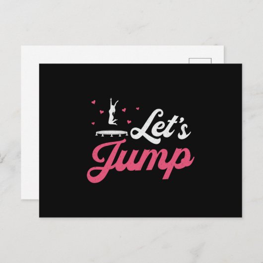 トランポリンで体操選手をジャンプおもしろいしよう ポストカード (正面/裏面)