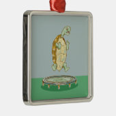 トランポリンに乗った亀 メタルオーナメント (右)