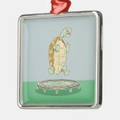 トランポリンに乗った亀 メタルオーナメント (左)
