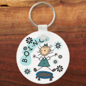 トランポリンに女の子を突き刺す キーホルダー (正面)