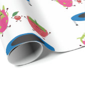 トランポリンに飛び乗る果物 ラッピングペーパー (ロールコーナー)