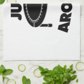 トランポリンのまわりで跳んで下さい キッチンタオル (折り畳み)