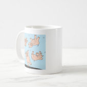 トランポリンのブタ コーヒーマグカップ (正面左)
