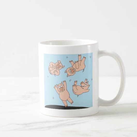 トランポリンのブタ コーヒーマグカップ (右)